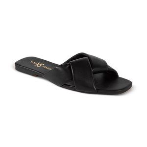 Yosi Samra Nancy Slide in Black Leather Authentic